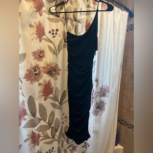 Black one shoulder bodycon dress